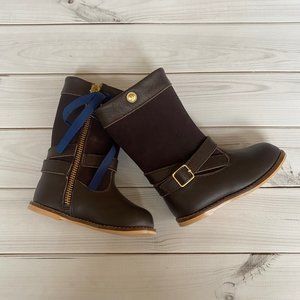 NWOT Janie and Jack Leather Riding Boots Brown Size 5